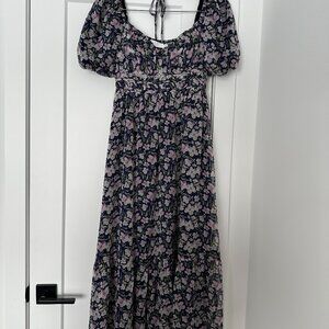 ASTR The Label Floral Puff Sleeve Maxi Dress